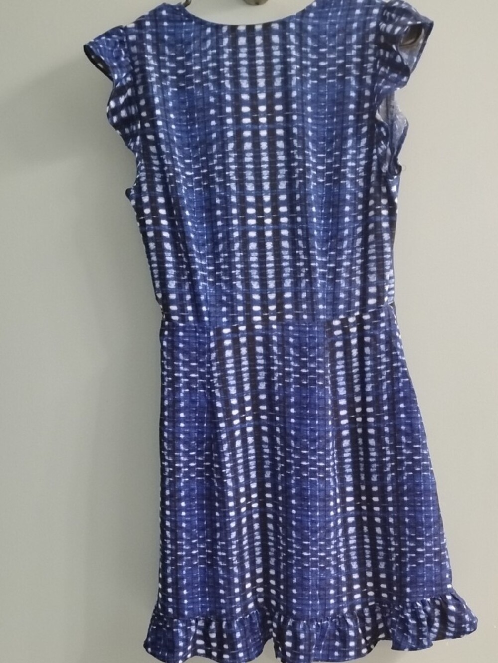 NWT LOFT Navy & White Printed Tie-Waist Midi Dress Size 0 - Picture 5 of 5